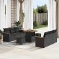 Preview: ARDEBO.de - Gartensofa-set 11 stk. 10-Sitzanzahl Schwarz Poly-Rattan