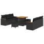 Preview: Gartensofa-set 11 stk. 10-Sitzanzahl Schwarz Poly-Rattan