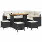 Preview: 9-teilige Garten-Sofa-Set mit Kissen Schwarz Poly-Rattan Akazie, 4-teilige Garten-Dining-Set mit Kissen Schwarz Poly-Rattan Akazie
