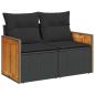 Preview: 8-teiliges Garten Sofa Set mit Kissen Schwarz Poly Rattan Akazie, 3-teiliges Garten Ess Set mit Kissen Schwarz Poly Rattan Akazie