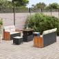 Preview: 8-teiliges Garten Sofa Set mit Kissen Schwarz Poly-Rattan Akazie, 3-teiliges Garten Essset mit Kissen Schwarz Poly-Rattan Akazie