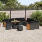 Preview: 13-teiliges Garten-Sofa-Set mit Kissen Schwarz Poly-Rattan Akazie, 3-teiliges Garten-Esszimmer-Set mit Kissen Schwarz Poly-Rattan Akazie