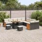 Preview: 13-teilige Garten-Sofa-Set mit Kissen Schwarz Poly-Rattan Akazie, 3-teiliges Garten-Essbereich-Set mit Kissen Schwarz Poly-Rattan Akazie