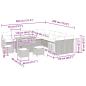 Preview: 14-teilige Garten Sofa Set mit Kissen Beige Poly Rattan Akazie, 4-teiliges Garten Dining Set mit Kissen Beige Poly Rattan Akazie