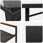 Preview: 7-teiliges Garten-Ess-Set Schwarzes Poly-Rattan, Stapelbare Gartenstühle mit Kissen - 2er Set in Schwarzem Poly-Rattan
