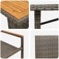 Preview: 7-teiliges Garten Esstisch Set Grau Poly-Rattan, Stapelbare Gartenstühle mit Kissen 2 Stück Grau Poly-Rattan