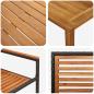 Preview: 3-teiliges Garten Esstisch Set schwarzes Poly Rattan Akazie, stapelbare Gartenstühle mit Kissen 2 Stück schwarz Poly Rattan