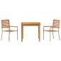 Preview: Garten Essgruppe 3 pcs Beige Massivholz Akazie