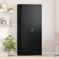Preview: ARDEBO.de - Highboard Schwarz Eiche 80x35x180 cm Holzwerkstoff