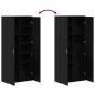 Preview: Highboard Schwarz Eiche 80x35x180 cm Holzwerkstoff