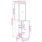 Preview: Apotheker Schrank Schwarz Eiche 40x41x174.5 cm Spanplatte