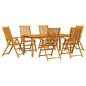 Preview: 7-teilige Garten-Essgruppe aus massivem Akazienholz, klappbar