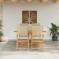 Preview: ARDEBO.de - 5-tlg. Garten-Essgruppe Beige Massivholz Akazie & Poly Rattan