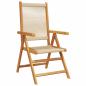 Preview: 5-tlg. Garten-Essgruppe Beige Massivholz Akazie & Poly Rattan