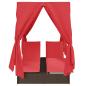 Preview: Doppelte Sonnenliege Set aus 2 Braun und Rot Rattan und Polyester