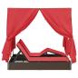 Preview: Doppelte Sonnenliege Set aus 2 Braun und Rot Rattan und Polyester