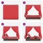Preview: Doppelte Sonnenliege Set aus 2 Braun und Rot Rattan und Polyester