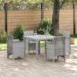 Preview: ARDEBO.de - 5-teiliges Garten Esszimmer Set Hellgrau Poly-Rattan