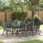 Preview: ARDEBO.de - 9-teiliges Garten Esstisch Set Anthrazit Stahl