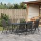 Preview: 9-teiliges Garten Esstisch Set Anthrazit Stahl