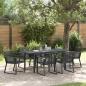 Preview: ARDEBO.de - 7-teiliges Garten Essset Schwarz Stahl und Poly Rattan