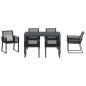 Preview: 7-teiliges Garten Essset Schwarz Stahl und Poly Rattan