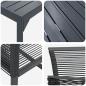 Preview: 7-teiliges Garten Essset Schwarz Stahl und Poly Rattan