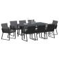 Preview: 6-teilige Garten-Essgruppe mit Kissen Anthrazit Stahl und Poly Rattan