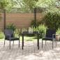 Preview: 3-teiliges Gartensitz-Set mit Kissen Schwarz Poly-Rattan