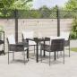 Preview: 5-teiliges Gartentischset mit Kissen Braun Poly-Rattan