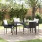 Preview: ARDEBO.de - 5-teiliges Garten-Dining-Set mit Kissen Braun Poly-Rattan