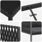 Preview: Set mit 3 Schwarz, Dunkelgrau PE-Rattan Standard Stabil