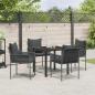 Preview: Set mit 3 Schwarz, Dunkelgrau PE-Rattan Standard Stabil