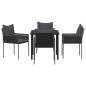 Preview: Set mit 3 Schwarz, Dunkelgrau PE-Rattan Standard Stabil