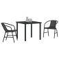 Preview: 3-teiliges Gartenset Schwarz Poly Rattan