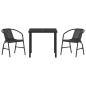 Preview: 3-teiliges Gartenset Schwarz Poly Rattan