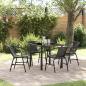 Preview: ARDEBO.de - 5-teiliges Garten-Esstisch-Set Schwarz Poly-Rattan