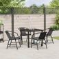 Preview: 5-teiliges Garten-Esstisch-Set Schwarz Poly-Rattan