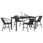 Preview: 5-teiliges Garten-Ess-Set Schwarzes Poly-Rattan