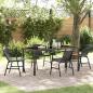 Preview: ARDEBO.de - 5-teiliges Garten-Esszimmer-Set Schwarz Poly-Rattan