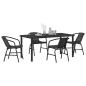 Preview: 5-teiliges Garten-Esszimmer-Set Schwarz Poly-Rattan