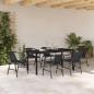 Preview: 7-teilige Garten-Essgruppe Schwarzes Poly-Rattan