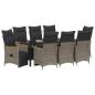Preview: Garten Essgruppe 9 stk. Grau Poly-Rattan