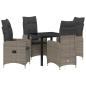 Preview: 5-teiliges Gartendining-Set mit Kissen Grau Poly-Rattan