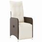 Preview: 5-teiliges Garten-Dining-Set mit Kissen Braun Poly-Rattan