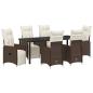 Preview: Garten Essgruppe 7 stk. Braun Poly-Rattan