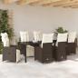 Preview: Garten Essgruppe 7 stk. Braun Poly-Rattan