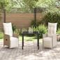Preview: 3-teiliges Garten-Dining-Set mit Kissen Beige Poly-Rattan