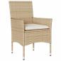 Preview: 5-teiliges Garten Esstisch Set mit Kissen Beige Poly Rattan, Gartentisch Schwarz 140x80x73 cm Temperglas