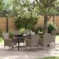 Preview: ARDEBO.de - Garten Essgruppe 7 stk. Grau Poly-Rattan